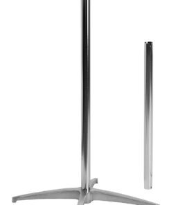 Flash Furniture pub 30RD-2 Table de Cocktail Ronde en Bois de 76,2 cm avec colonnes de 76 cm et 106 cm, Bouleau en Acier chromé, Noir, 76,2 cm