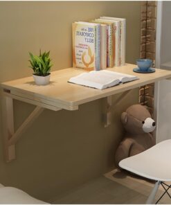 Table Murale, Table à Manger, Bureau, Table de Bar Murale en Bois de pin, Table Murale Stable et Robuste pour Cuisine et buanderie, Table Uniquement/Couleur bois/60 x 40 cm
