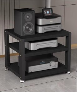 Petit Support de Haut-Parleur sonore à 3/4 Niveaux, Armoire de Composants multimédia stéréo pour cinéma Maison, Support de Lecteur de Platine Audio vidéo, Tour de Console de Jeu, Support d'a