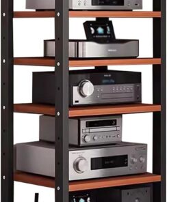 Supports stéréo à 6 Niveaux pour Composants Audio et vidéo, amplificateur de Salon, Bureau à Domicile, Lecteur DVD, CD, Accessoires TV, récepteur de Jeu, étagère de Rangement multimédia AV,