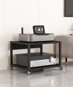 Meuble multimédia de Style Moderne du Milieu du siècle pour Le Jeu et l'enregistrement, étagère d'angle pour DVD, Consoles de Jeux et Accessoires - Solution de Rangement élégante pour Vos lo