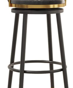 360° Rotation Tabouret à Levier de Hauteur Chaise de Bar en Velours avec Dos 1 Tabouret Haut avec des Jambes dorées/Noires/métalliques pour la Cuisine familiale Island Breakfast Bar