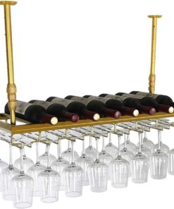 Support à Verres à vin en métal pour Bar, Cuisine, Armoire, doré, 120 x 30 cm