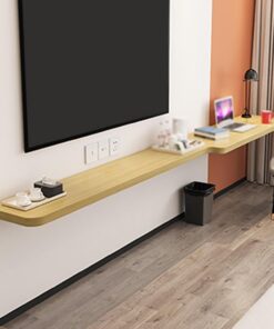 Meuble TV Mural Flottant avec étagères, idéal pour la Maison, Le Bureau ou l'hôtel, en Noyer, 150 x 40 cm