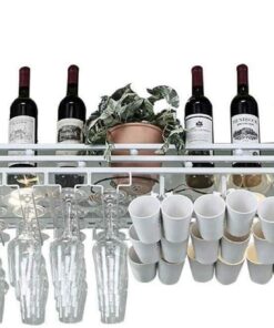 Casier à vin Suspendu au Plafond avec Support en Verre Étagère pour Amateurs de vin Meubles de Bar et casiers à vin avec Support en Verre Support à vin Suspendu monté au Plafond en