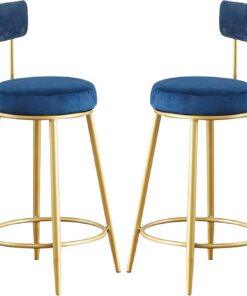 Générique Tabourets de Bar Lot de 2 Tabourets Hauts Bar de Comptoir pour îlot de Cuisine Chaises de Bar Hautes avec Dossier et Repose-Pieds Chaises pour Pub, Restaurant, Café