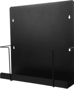 VOSAREA Étagère Murale en Métal Noir pour Rangement de Disques Vinyles, Design Minimaliste et Montage Mural Gain de Place, Maison