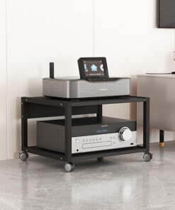 Support pour Lecteur Tour, Support AV à 2/3/4/5 Niveaux, Support pour Lecteur CD, Meuble TV Moderne avec roulettes, Convient pour Le Salon/la Maison/Le Bureau (35 cm/13,7 Pouces de Hauteur).