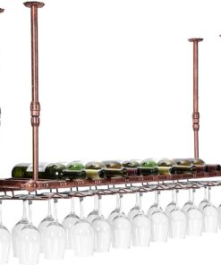 Casier à vin pour Bar, Restaurant, étagère de Rangement au Plafond avec Support pour Verres à Pied et Verres à Champagne Suspendus (Taille : 100 x 30 cm)
