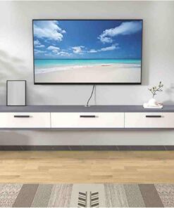 Générique Meuble TV Mural avec Rangement - Dimensions Ajustables pour Salon et Chambre (Gris et Blanc, 160 x 22 x 20 cm) - Design élégant et Compact pour Les Maisons Modernes