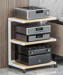 Générique Support de Rangement multimédia AV avec étagère pour imprimante - Meuble TV Ouvert pour lecteurs DVD, Consoles de Jeux, équipement stéréo - Support Audio d'angle pour Organiser Votre Centre