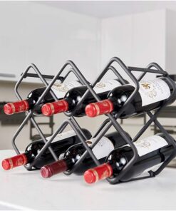 Casier À Vin de Mode Décoration de Casier À Vin En Métal - Séchoir, Organisateur de Bouteilles de Vin Pour La Maison Cuisine Bar Présentoir Multifonctions