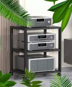 Générique Meuble de Rangement multimédia réglable - Support de Divertissement Polyvalent pour équipement de Jeux vidéo et Bureau à Domicile - Étagère de Console élégante pour Salon et Salle de cinéma