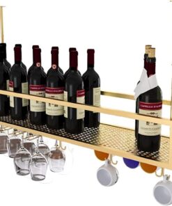 Casier à vin de Plafond, casier à vin Suspendu pour Bar, Restaurant, casier à vin, pour Bar, café, Cuisine, etc. / a / 120 * 30 cm (A 60 * 30 cm)