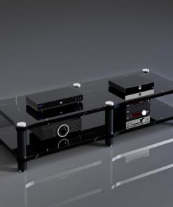 Étagère multimédia de jeu pour audio et vidéo, construction robuste pour salon, étagère de projecteur sous la TV, support de disque, 120 x 48 x 37 cm