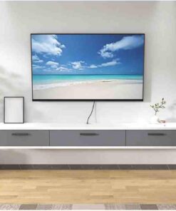Générique Meuble TV Mural avec Rangement – Étagère TV Suspendue réglable pour Salon et Chambre (Blanc et Gris, 180 x 22 x 20 cm) – Design Moderne, Solution Peu encombrante