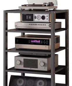 Étagère de Rangement pour amplificateur de Haut-Parleur multimédia à 5/6 Niveaux pour Petit Espace, Support d'équipement Audio-vidéo Mobile, Armoire de Composants de récepteur stéréo, lecteu