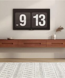 Meuble TV mural flottant avec 2 tiroirs – Console multimédia pour salon et chambre à coucher, centre de divertissement sous la télévision – Solution de rangement de style moderne