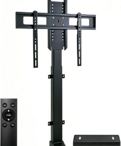 Meuble TV motorisé pour écrans de 32 à 70 pouces, support TV vertical avec télécommande, VESA max 600 x 400