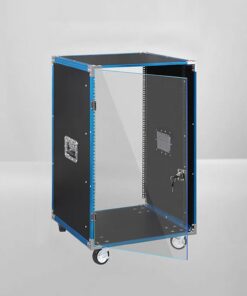 Meuble Stéréo, Meuble Rack Audio avec Porte en Acrylique, Rack Audio avec Étagères Réglables, Meuble Hi FI Rangement Multimédia Mobile Robuste, Meuble Audio Vidéo(No Shelf)