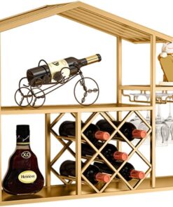 Casier à vin Mural en métal, étagères de Bar Modernes fixées au Mur avec Support en Verre, présentoir en Fer, Support à vin, gobelet Suspendu pour Bouteilles d'alcool, pour Bar à d
