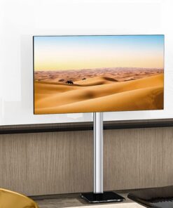 Meuble TV pivotant pour téléviseurs de 32 à 60 Pouces, Hauteur réglable et Fin, avec Gestion des câbles, idéal pour Les Coins et Les Chambres.