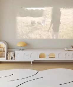 Meuble TV Escamotable, Banc TV, Console Multimédia avec Tiroirs et Armoires de Rangement, Centre de Divertissement avec Trou pour Fil，pour Salon, Chambre(160cm/62.9in)