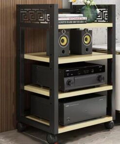Meuble Stéréo Appareils DAC Audio Rack Multifonctionnel Support AV Media Meuble HiFi Media Stand pour Composants Audio Vidéo Etagère(White Maple,4 Tier)