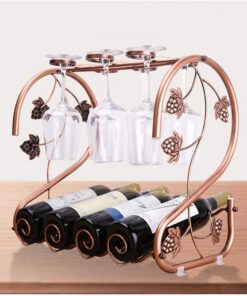 Casier À Vin Décoration Gobelet Étagère Suspendue Organisateur de Bouteilles de Vin Pour La Maison Cuisine Bar Présentoir Multifonctions