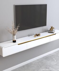 Meuble TV Suspendu Moderne Simple et léger de Luxe, Meuble Mural pour Petit Appartement, étagère de Salon Suspendue Ultra-étroite,Meuble TV Mural pour Centre de Divertissement(B,150cm/59.1in)