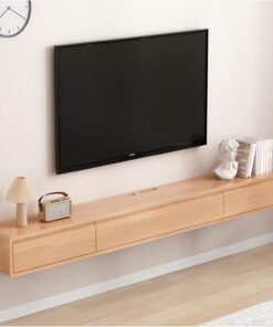 Générique Meuble TV Flottant Meuble TV Mural Console de Rangement pour Centre de Divertissement multimédia Suspendu avec Porte et Rangement (Couleur : B, Taille : 140x24x20cm)