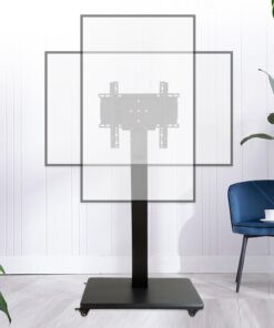 FBSHAD Chariot de télévision Mobile sur Roues pour Les téléviseurs de 32 à 65 Pouces, Le Meuble de télévision à roulement réglable en Hauteur, Tient jusqu'à 55 kg, Max 400x400 mm