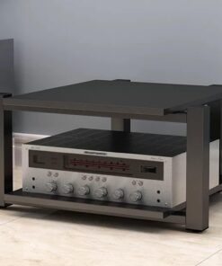 Meuble Hi FI, Meuble Audio Vidéo de Divertissement, Meuble stéréo de Salon Moderne, Cadre Noir Meuble Rack Audio, for Le Salon/Le Bureau/DJ/théâtre(Nero,27.5x15.7/70x40cm)