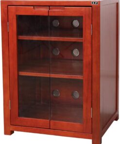 Meuble HiFi en Bois, Meuble stéréo sur Pied, Meuble Rack Audio avec Verre trempé, Meuble Audio Vidéo Multifonction for la Maison/Le Bureau/Le cinéma(80cm/31.4in)
