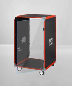Rack Audio en Bois, Meuble Hi FI avec Porte Transparente en Acrylique, Meuble Audio Vidéo avec Étagères Réglables, Meuble Rack Audio Mobile, for Bureau À Domicile(No Shelf)