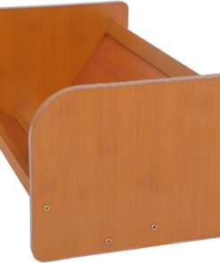Angoily Étagère en Bambou Marron Compacte et Polyvalente pour Rangement de Disques Vinyles et Cd, pour Bureau et Studio Audio Professionnel