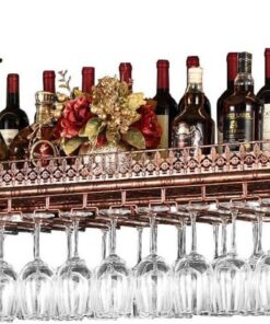 Porte-Bouteilles en Verre Suspendu de Style Murden pour Bars, Restaurants, Cuisines ou Caves à vin. Plusieurs Tailles, Marron, 60 * 35cm