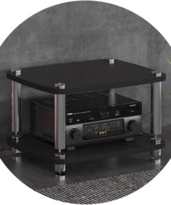 Meuble audio pour tourne-disque – Support HIFI en MDF avec pieds absorbant les chocs pour étagère d'amplificateur de puissance et armoire d'équipement – Rack audio 1/2/3/4 couches