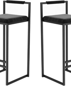 Tabourets de Bar avec tabourets de comptoir à Dossier Bas pour îlot de Cuisine, Salle à Manger et Salon, tabourets de Bar carrés Simples de Conception Moderne (2 pièces)