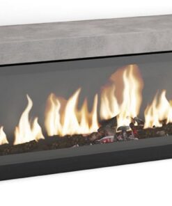 Skraut Home | Meuble TV | Banc Télé | Grand Espace de Rangement | 210 | pour Les TV jusqu'à 80" | Cheminée électrique XXL | Style Moderne | Ciment
