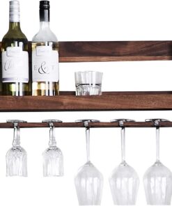 Support de Verre à vin Mural à l'envers, Support d'affichage de Bouteille de vin en Bois de créativité, pour Bars, Restaurants, Stockage de Salon, 55 cm