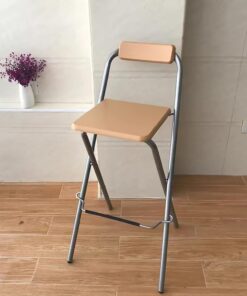 Tabouret de Bar Pliant avec Dossier Haut et Repose-Pieds pour Bistro, pub, Salle à Manger, café, Environ 65 cm (26 Pouces)