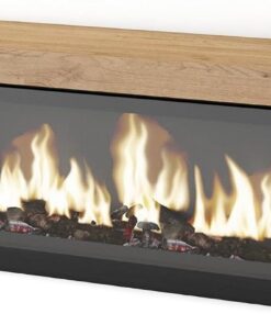 Skraut Home | Meuble TV | Banc Télé | Grand Espace de Rangement | 160 | pour Les TV jusqu'à 65" | Cheminée électrique XXL | Style Moderne | Chêne