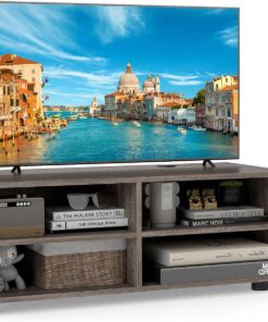 ZXLIHS Meuble TV pour téléviseurs jusqu'à 40"/55", Centre de Divertissement multimédia en Bois avec Cubes de Rangement éères réglables, Table Console pour Salon, Chambre à Coucher