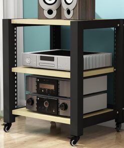 Meuble HiFi,Support Multimedia Imprimante 2/3/4/5 Niveaux,étagère DVD,Meubles pour Audio/Vidéo,Armoires de Rangement de Jeux avec étagères réglables,Petit Centre de Divertissement Multifonction(White