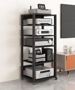 Meuble multimédia de Style Moderne du Milieu du siècle pour Le Jeu et l'enregistrement, étagère d'angle élégante pour DVD et Consoles de Jeux, mobilier idéal pour Le Home cinéma
