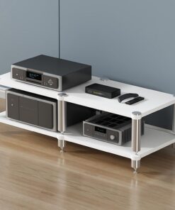 Meuble Hifi,Meuble Imprimante,Support Multimédia AV,étagère de jeu,Supports de Lecteur de Disques CD Stéréo,étagère audio-vidéo, pour Projecteur,Console de jeu,Boîtier TV,Routeur WiFi(120x48x42cm/47x1