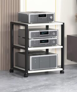 Meuble imprimante，Multifonction meuble hifi，Plusieurs tailles disponibles，forte capacité portante，Avec roues universelles, facile à déplacer，Convient pour le salon,la chambre,le bureau(Wit,50*40*69cm)