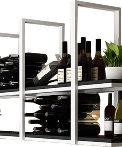Étagère à vin de Plafond, étagère à vin en métal avec Verre, étagère à vin Suspendue pour comptoir de Bar, Bouteille de vin à 2 Couches, pour Bars, Restaurants, Cuisine/Support NOI