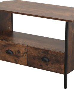 ZXLIHS ? Meuble TV d'angle de Style Industriel rétro, Meuble TV avec 2 tiroirs éère, Armoire d'angle Rustique, unités de Rangement pour Le Salon